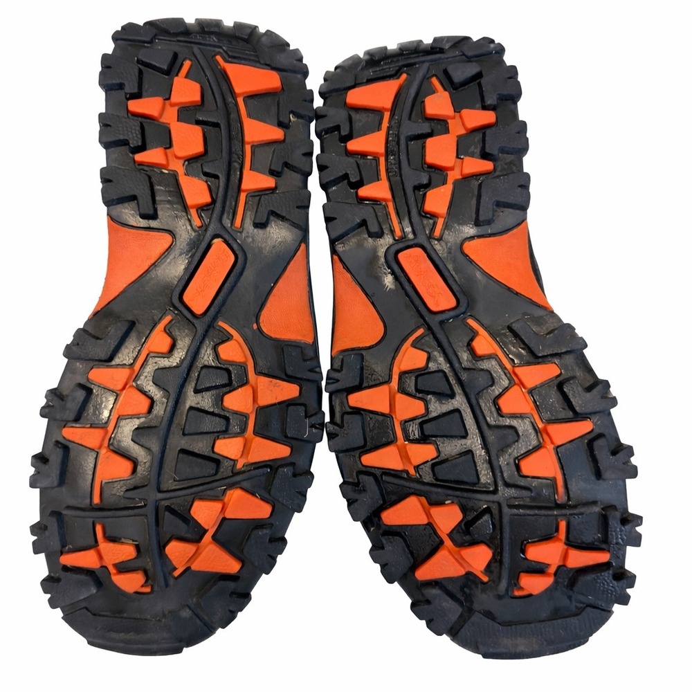Harley-Davidson Womens Black Suede Mid Top Hiking Boots Size 8 81455 Orange Trim - Picture 7 of 8
